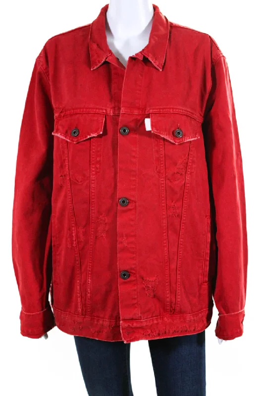 Off-White Red Denim Jacket