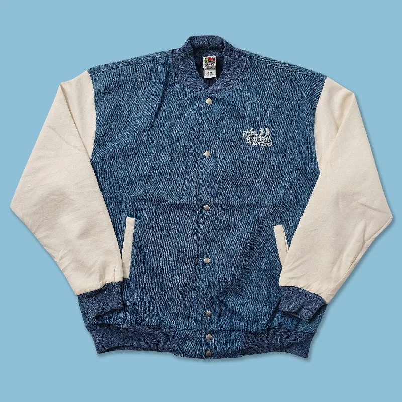 Vintage The Brew Brothers Denim Varsity Jacket XLarge