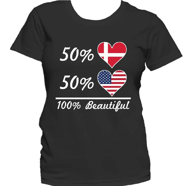 Cultural T-Shirts50% Danish 50% American 100% Beautiful Women's T-Shirt