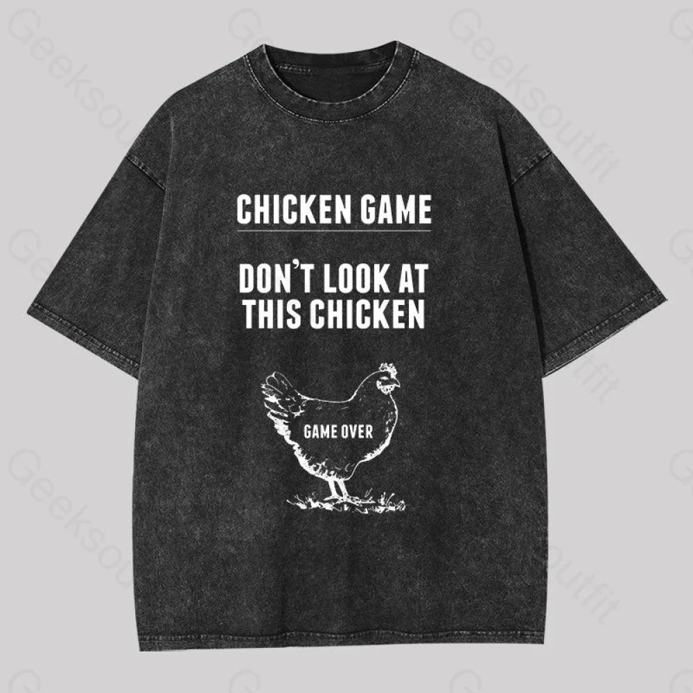 Sequined T-ShirtsChicken Game Washed T-shirt