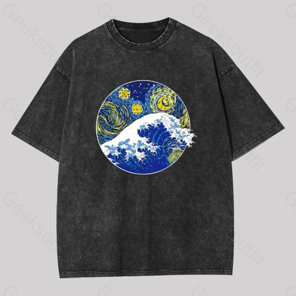 Great Starry Wave Off Kanagawa Washed T-Shirt