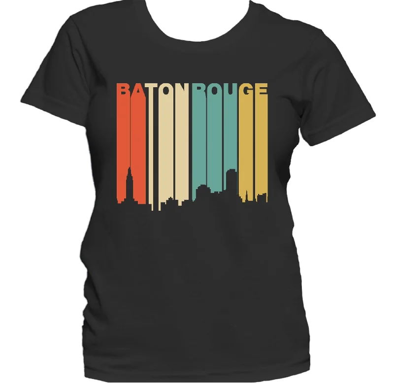 Sports Team T-ShirtsRetro 1970's Style Baton Rouge Louisiana Skyline Women's T-Shirt