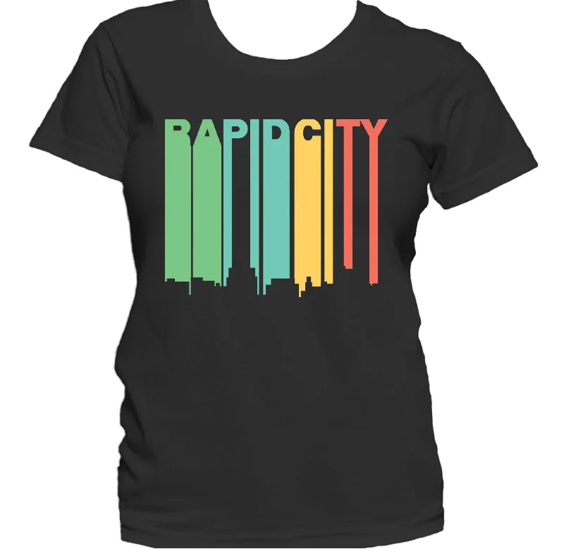 Painted T-ShirtsRetro 1970's Style Rapid City South Dakota Skyline Women's T-Shirt