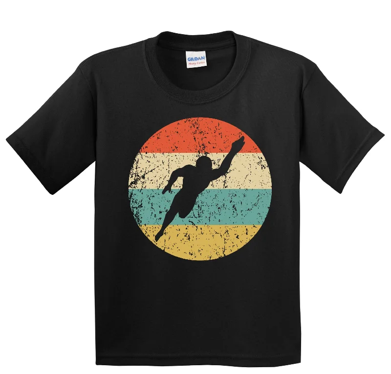 Tasseled T-ShirtsSwimmer Silhouette Retro Swimming Youth T-Shirt