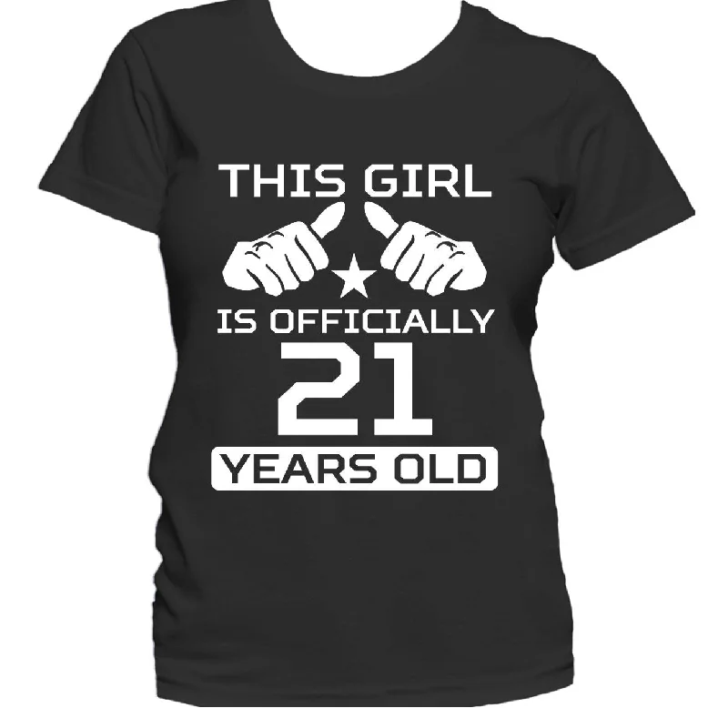 Urban T-ShirtsThis Girl Is Officially 21 Years Funny 21st Birthday Women's T-Shirt