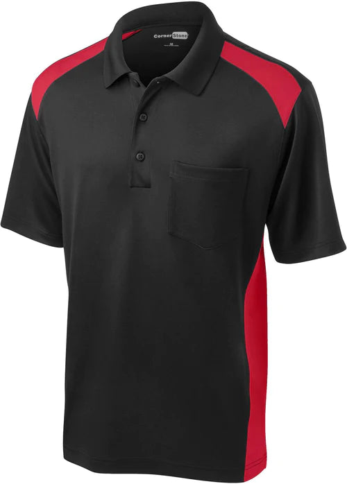 CornerStone Select Snag-Proof Two Way Colorblock Pocket Polo