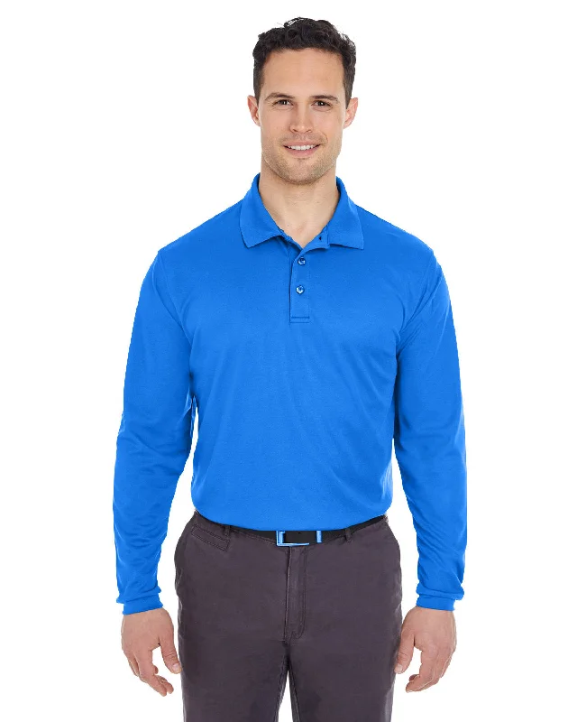 UltraClub 8210LS Adult Cool & Dry Long-Sleeve MeshPiqu Polo