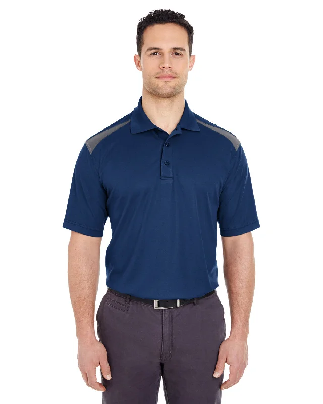 UltraClub 8215 Adult Cool & Dry Two-Tone Mesh Piqu Polo