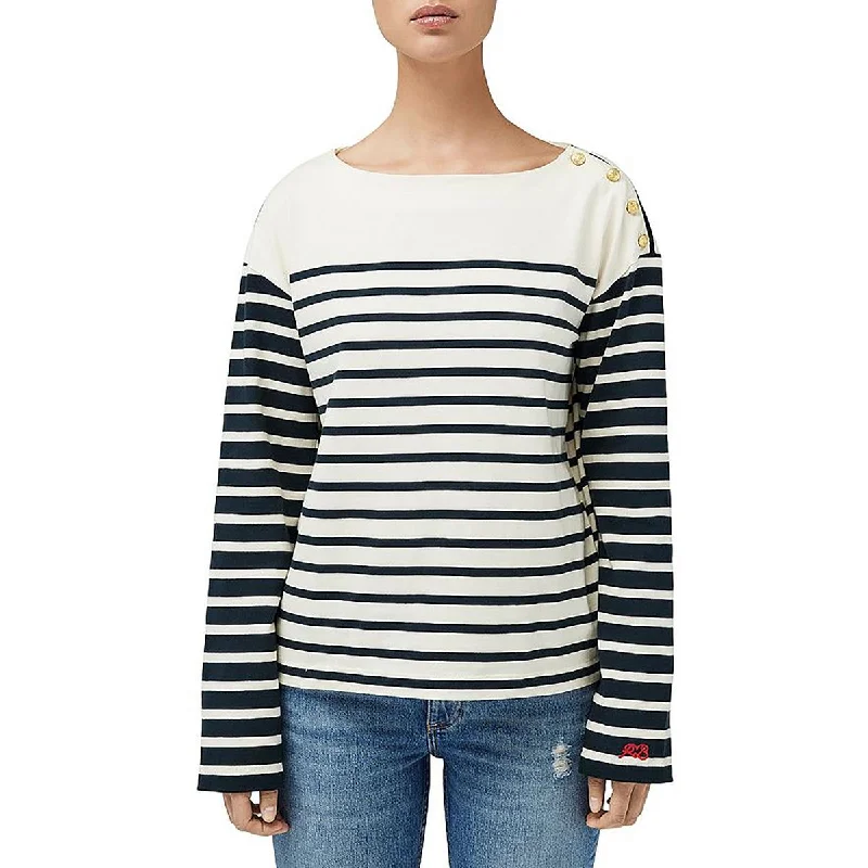 Womens Knit Striped Pullover Top